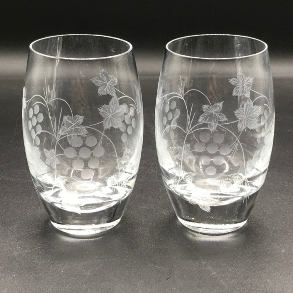 Crate & Barrel Calistoga Crystal Glasses Set of 2